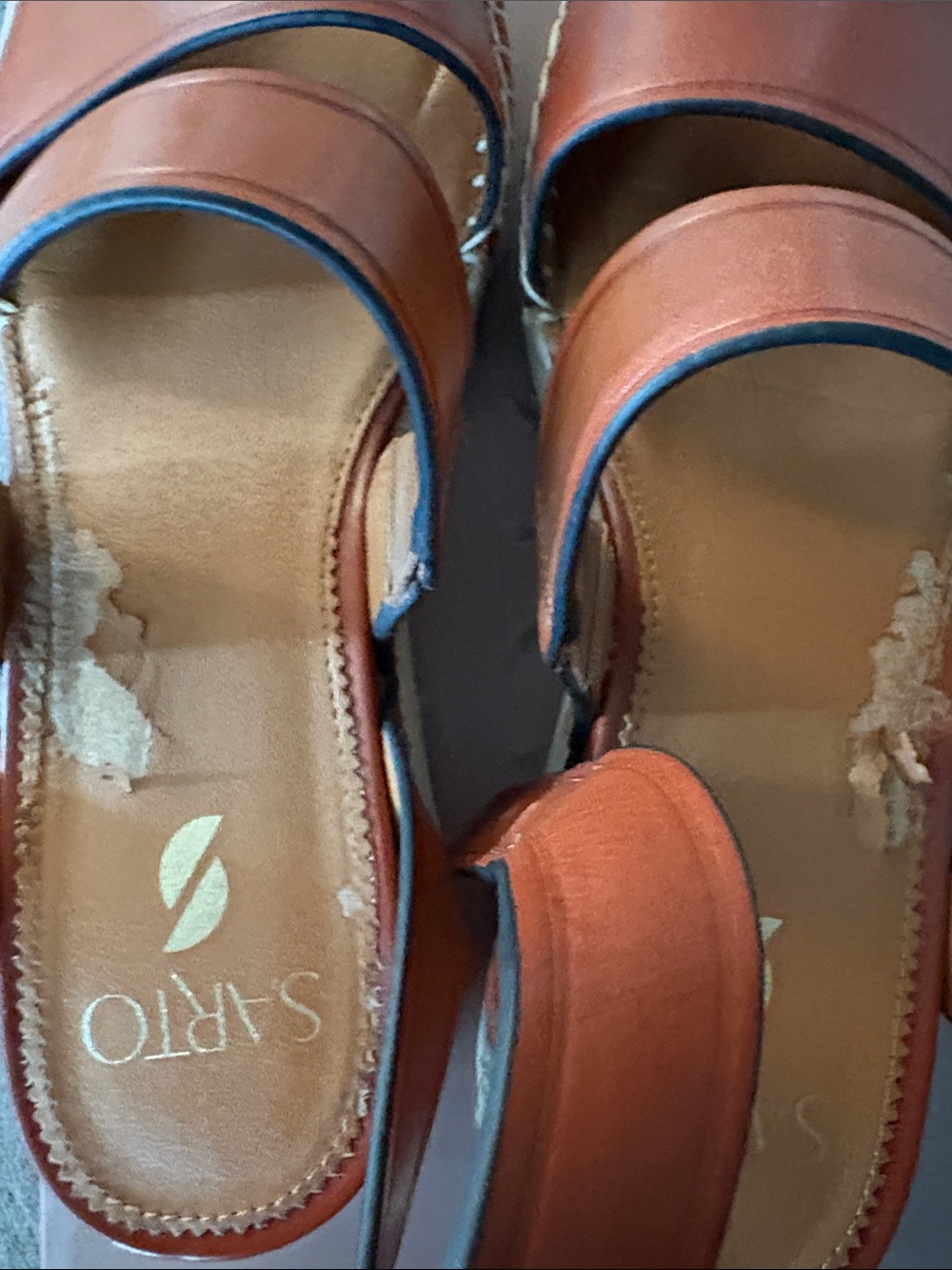 Franco Sarto Cognac Leather Espadrille Platform Sandals - Picture 4 of 14